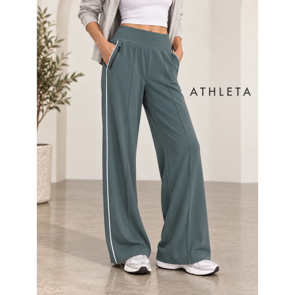 Athleta Venice High Rise Track Stripe Wide Leg Pant Medium Tall